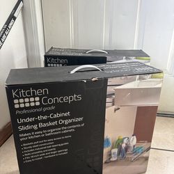 Metal sliding basket organizing