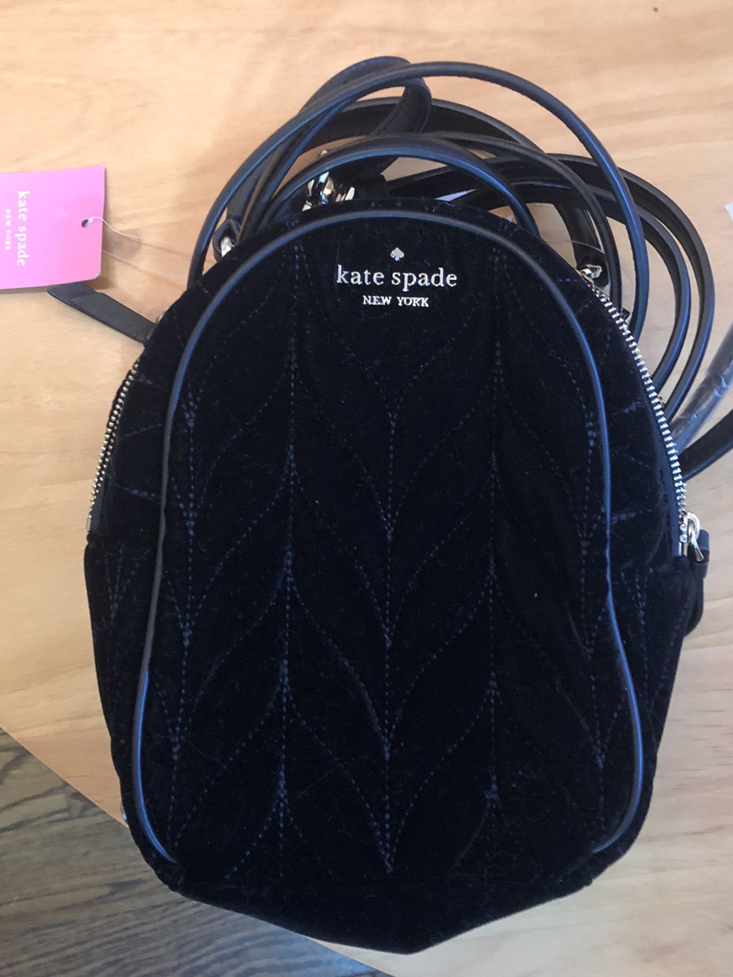 Kate Spade Quilted Velvet Mini Convertible Backpack