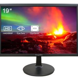 19 Inch PC Desktop Monitor 1440x900, Dual Built-in Speakers, 60Hz, 5ms, Computer Display Low-Blue Light LED Monitors, HDMI, VGA, VESA Mountable Busine