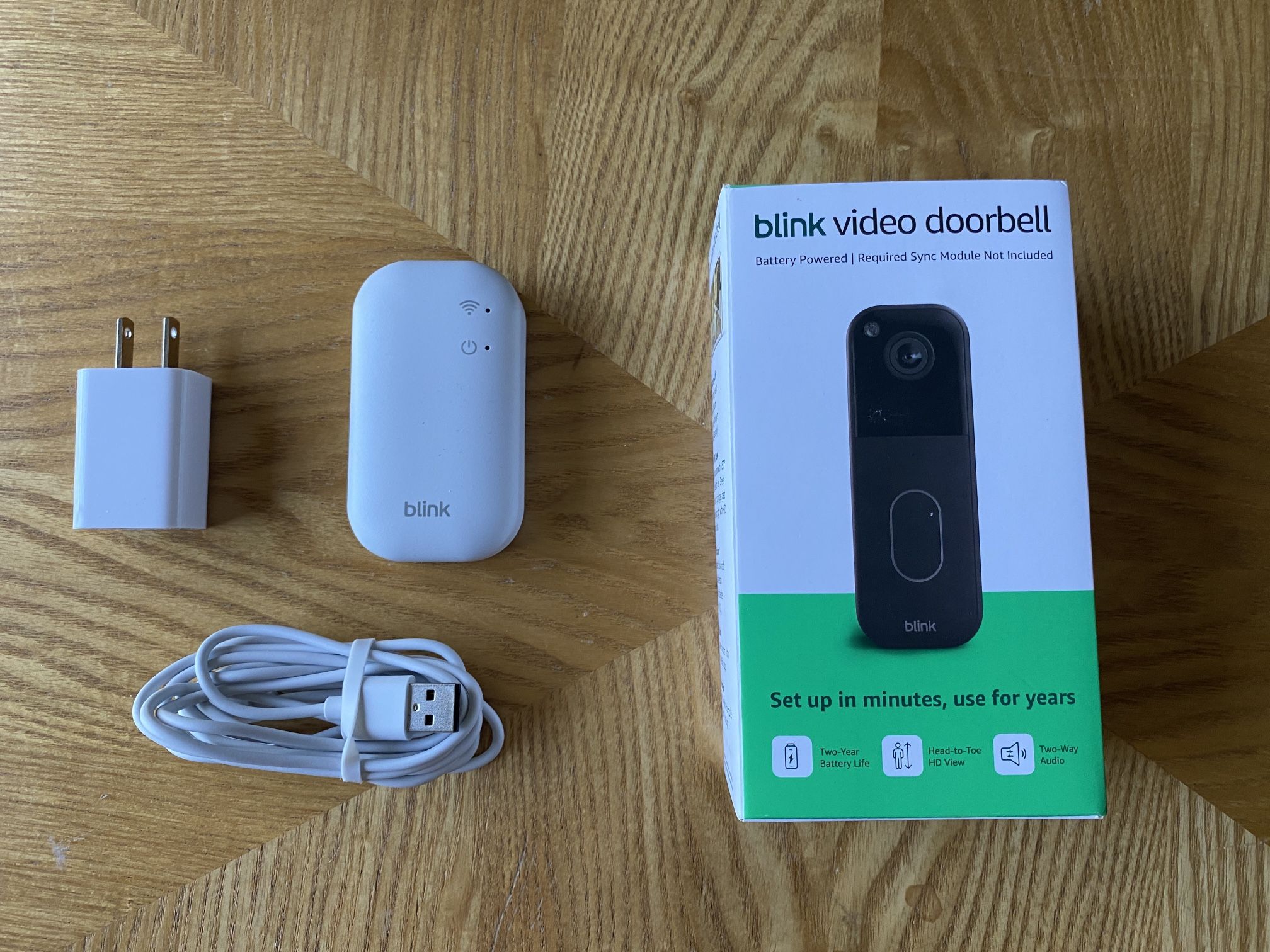 Blink Video Doorbell (newest model) – Head-to-toe HD view, two-year battery life, and simple setup. Sync Module Core included – System (Black)