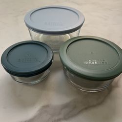 New Glass Food Containers With Lids - Set Of 3
