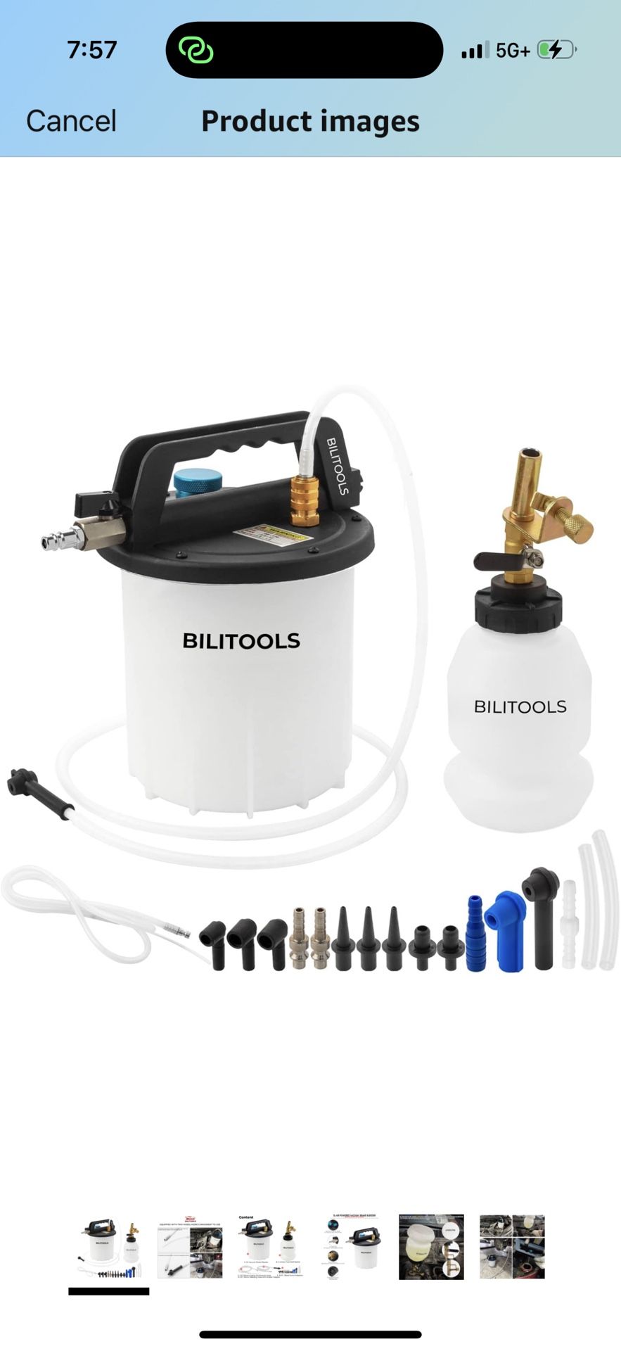 BILITOOLS 3L Vacuum Brake Bleeder Kit, One Person Pneumatic Brake Fluid ...
