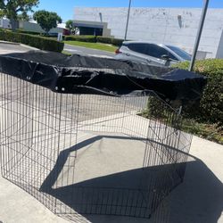 36” Tall Dog Playpen With Cover Dog Run, Dog Cage 8 Panels Fence with Door