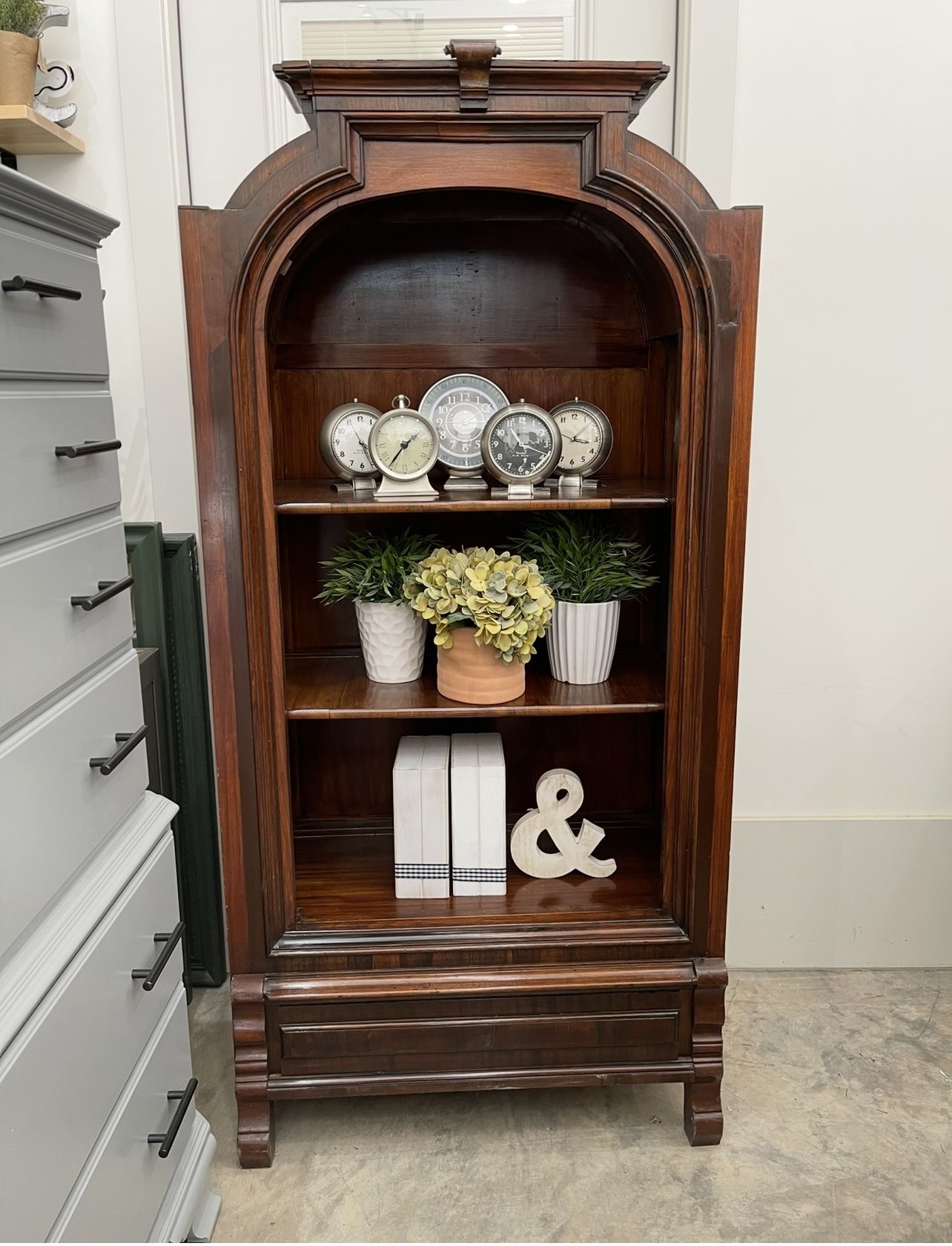 Curved Wood Bookshelf