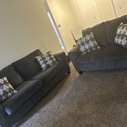 2 Piece Grey Couch Set