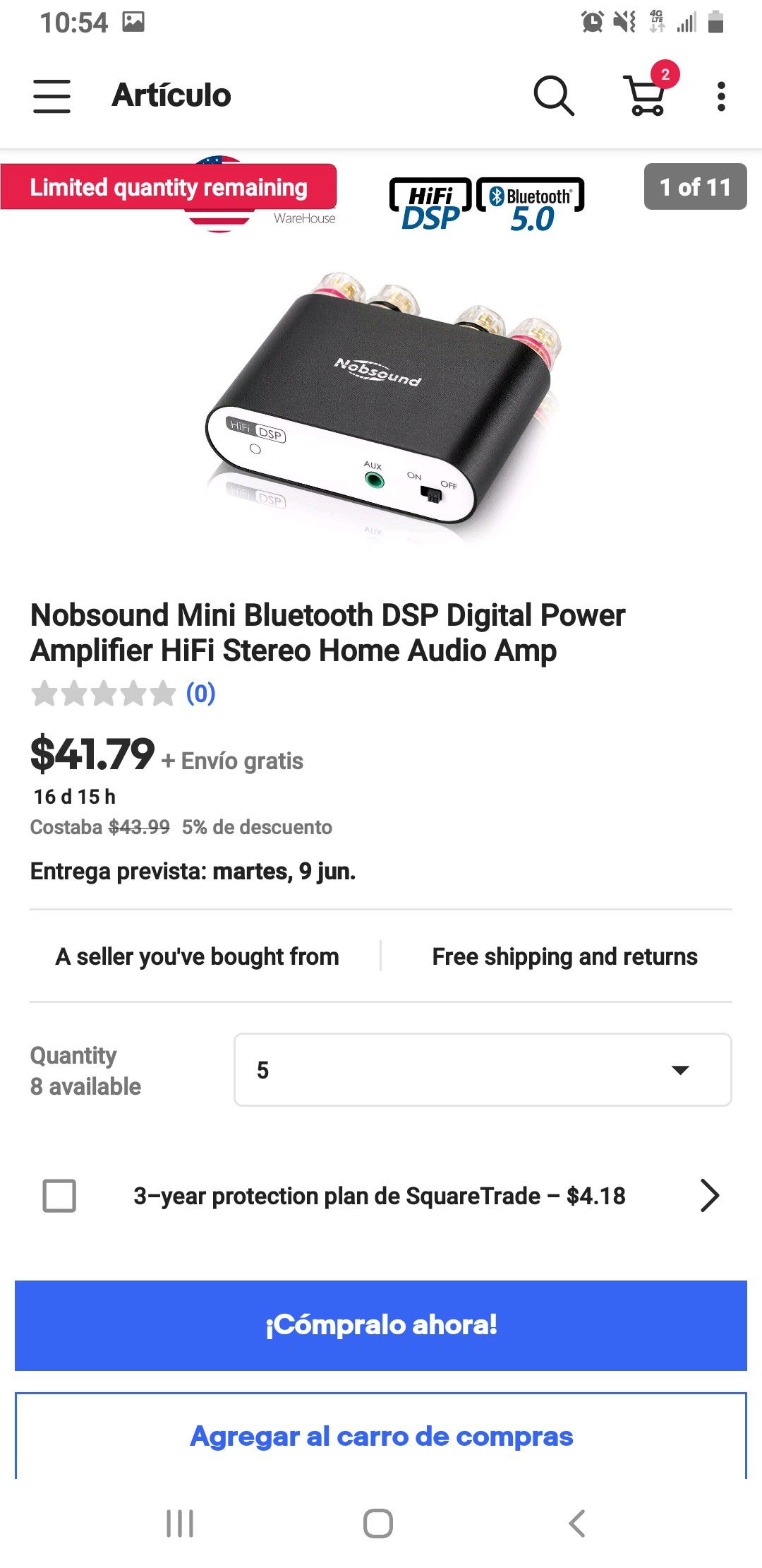 Nobsound mini bluetooth dsp digital Power amplifier estéreo home audio amp