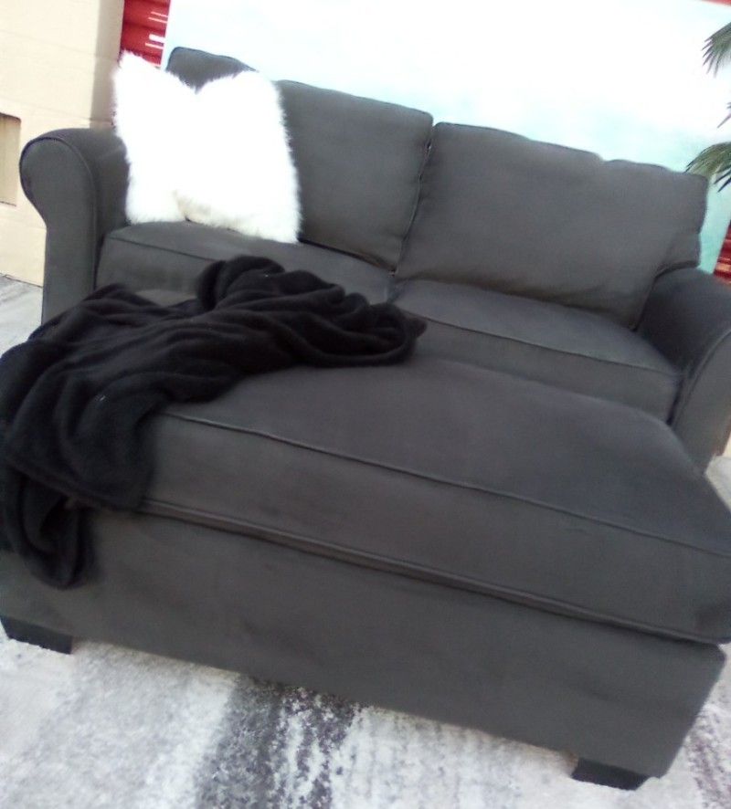 Gray Full Size Sofa Sleeper and Ottoman (New Condition)