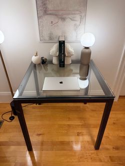 West Elm Square Glass Top Desk/Table