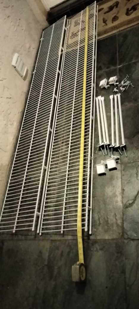 X2 7ft Metal Wire Shelf Shelving Shelve W/ Mounting Brackets And Hardware