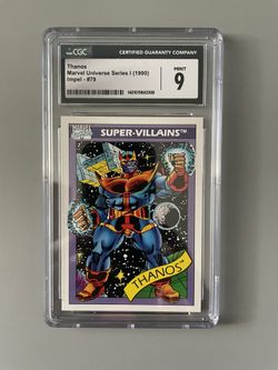 Thanos Rookie Card 1990 Impel Marvel Universe CGC Graded 9 MINT