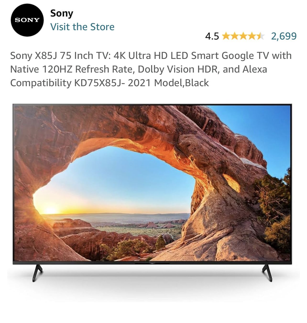 75 Inch TV w/ wall mount included