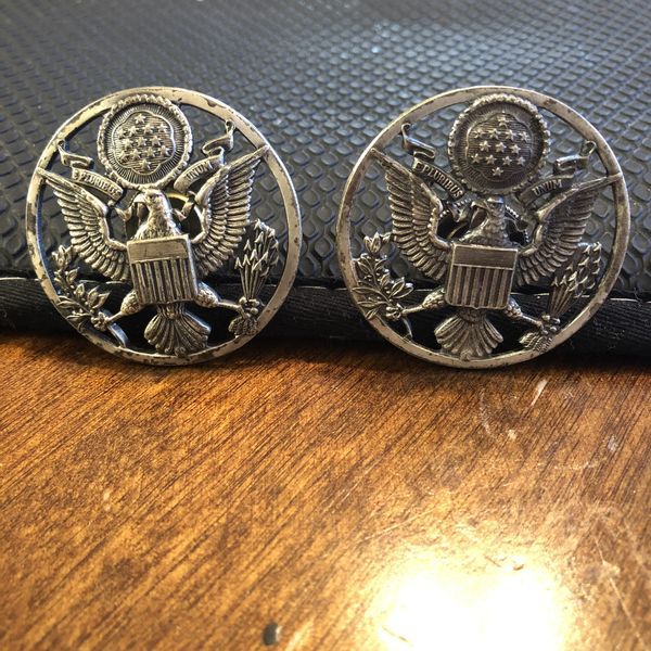 Ww2 Us Military Visor Cap Hat Medal Eagle Pin Usaf Badge E