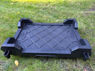 HDX black plastic storage bin with diamond plate texture #storage #utility  Great for moving boxes and furniture