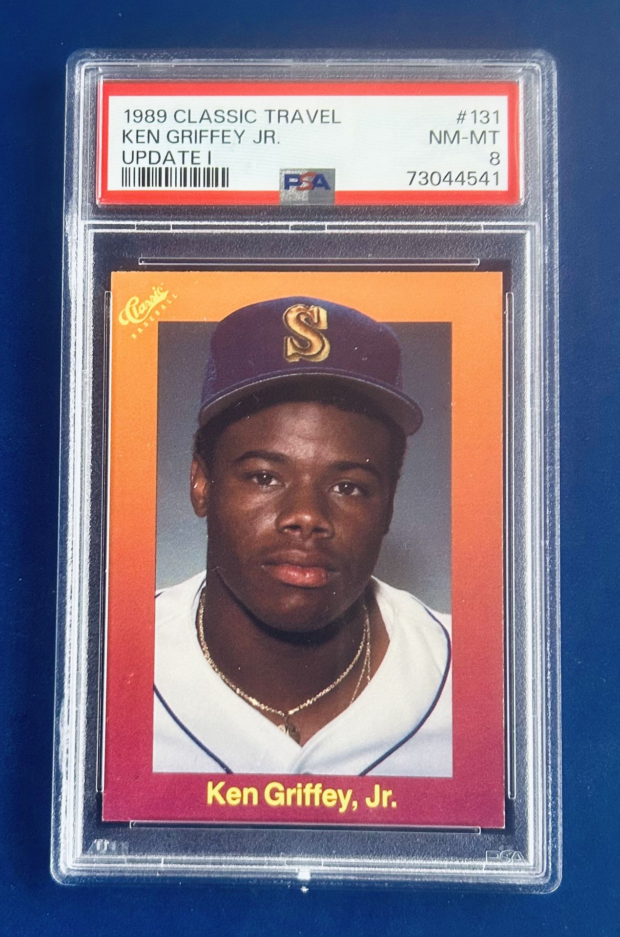 1989 Classic Ken Griffey Jr Rookie Baseball Card Graded PSA 8