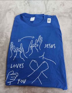 Jesus Loves You Sign Language Shirt - size M