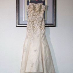 Gold Nude wedding dress / evening gown (size S/M)