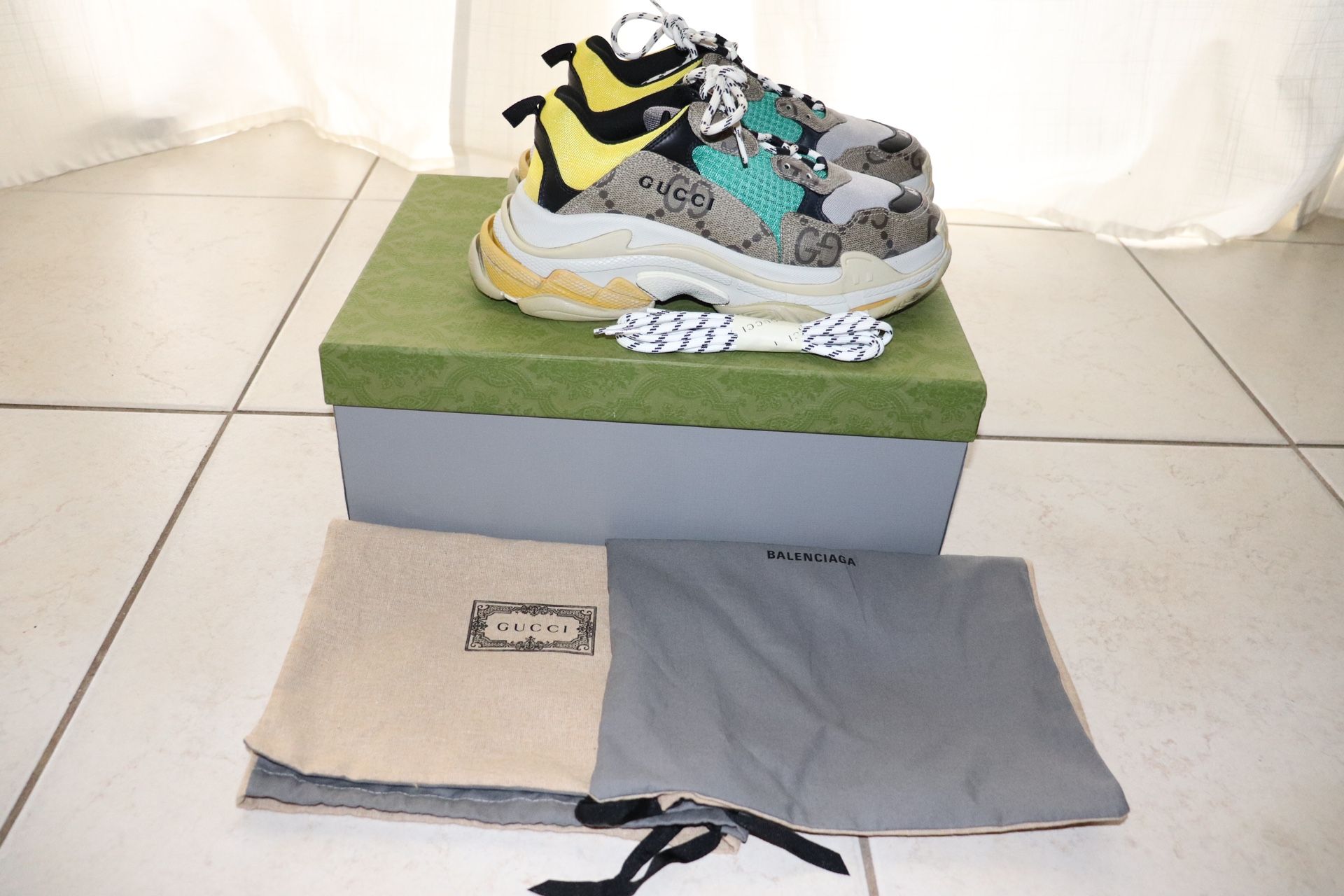 Gucci x Balenciaga Triple S 'The Hacker Project Beige Yellow'