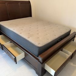 Almost New Bed And Night Stand With Bairly Used Mattress