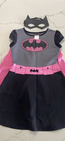 Girls Batgirl Costume Dress with Cape and Mask