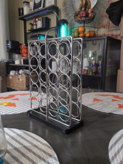 20 Jar Chrome Wire Spice Rack with Bamboo Base