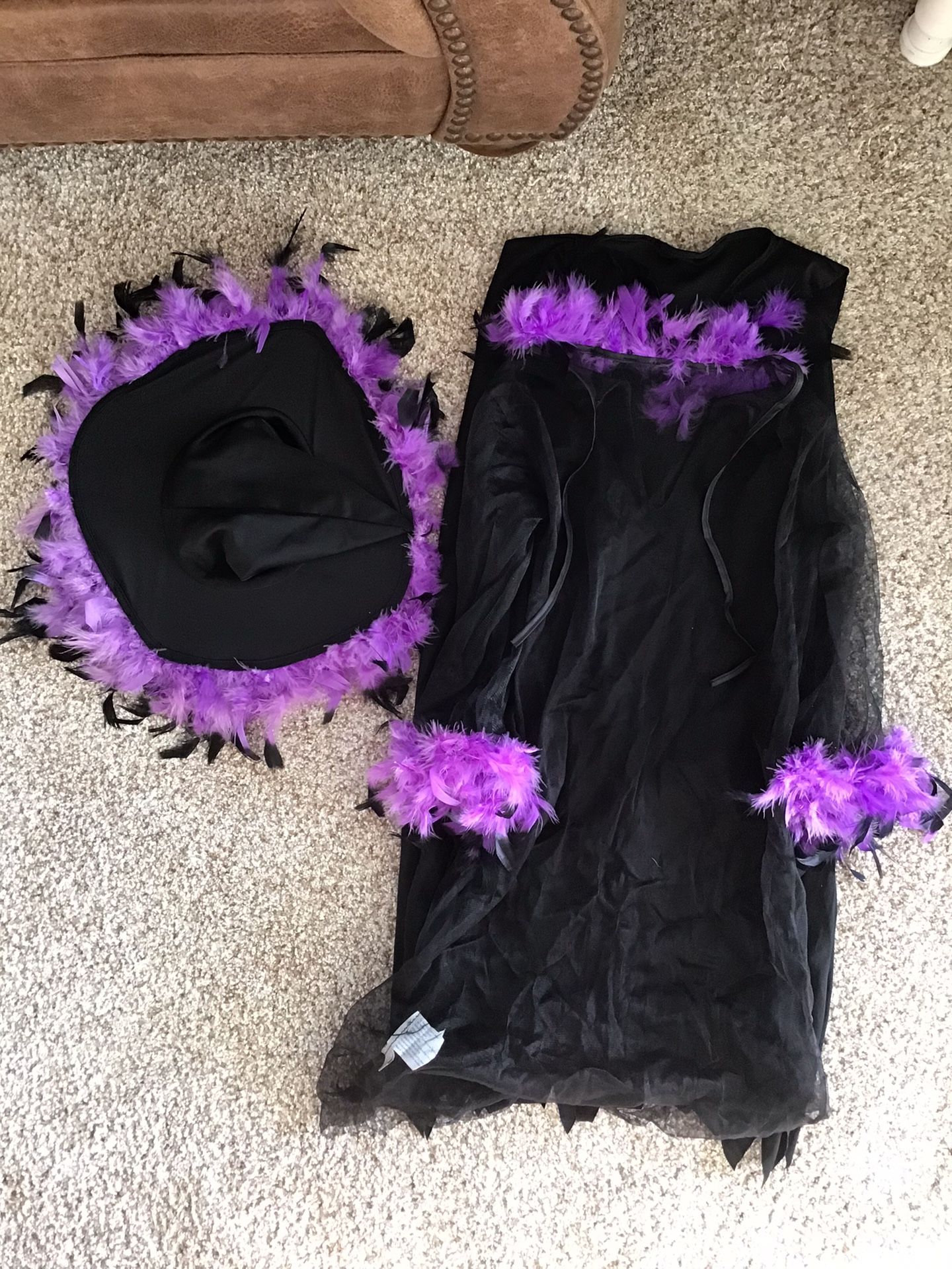 HALLOWEEN WITCH COSTUME OUFIT: 3 Piece Outfit- 2 piece dress and witches hat