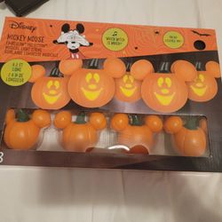Disney Mickey Hallowen Musical Pumpkins Lights Set New