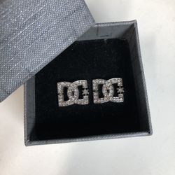 Set of Silver-Plated Diamond-studded earrings