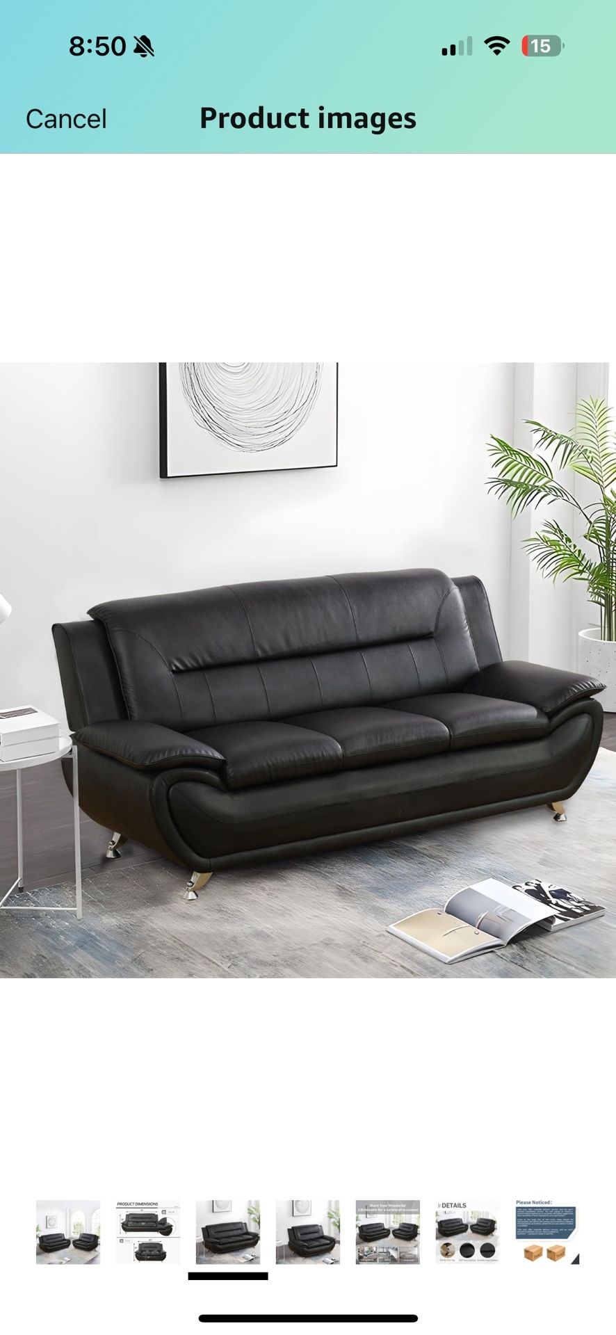 Faux Leather Sofa Couch Set, Living Room Sofa