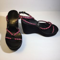 Miu Miu Braided Leather Platform Sandals