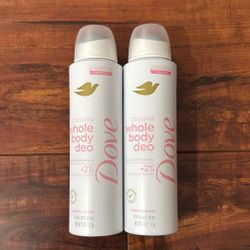Dove Cooling WHOLE BODY Deodorant Spray; All Day Odor Control: Raspberry & Rose Scent 4 oz Each (2 For $18)