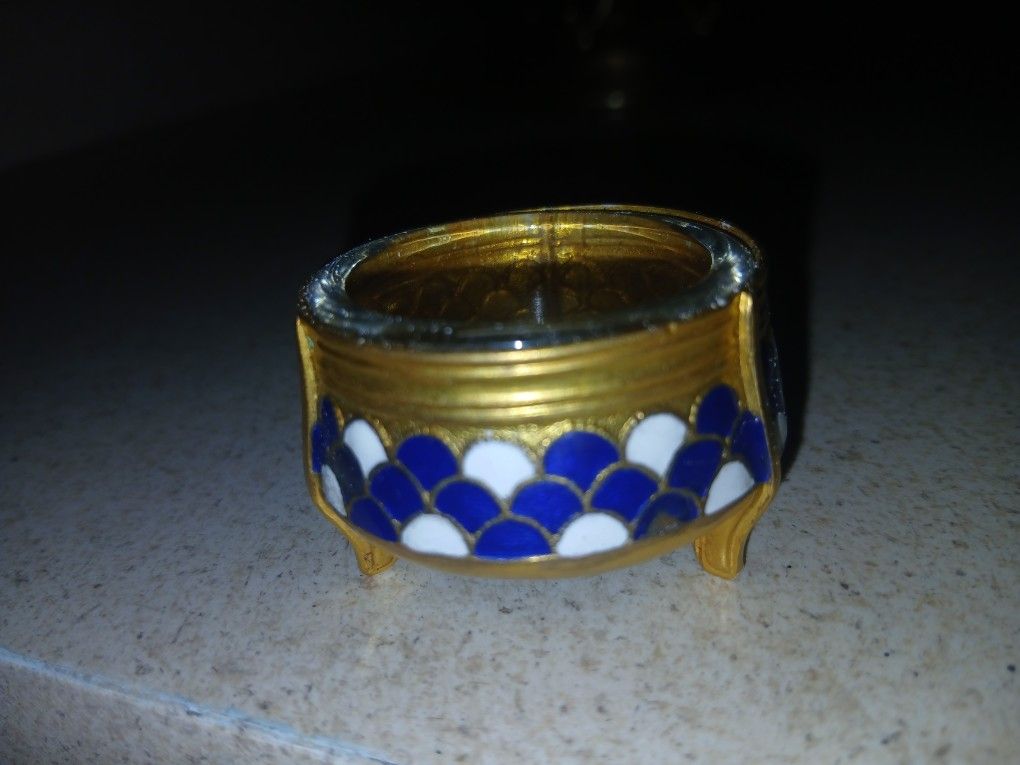 Rare Russian Antique Cloisonne Salt Container