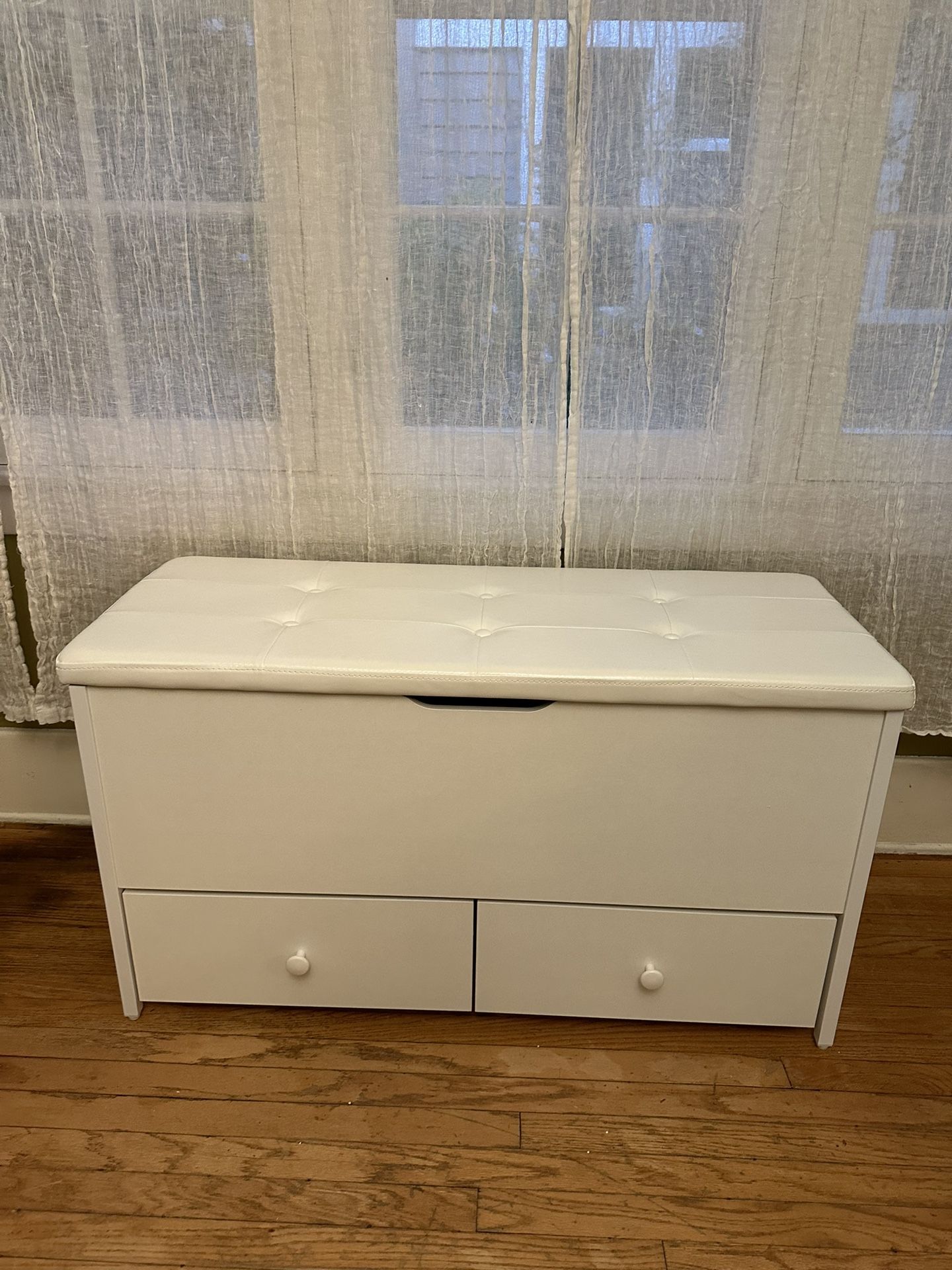 White Storage Bench