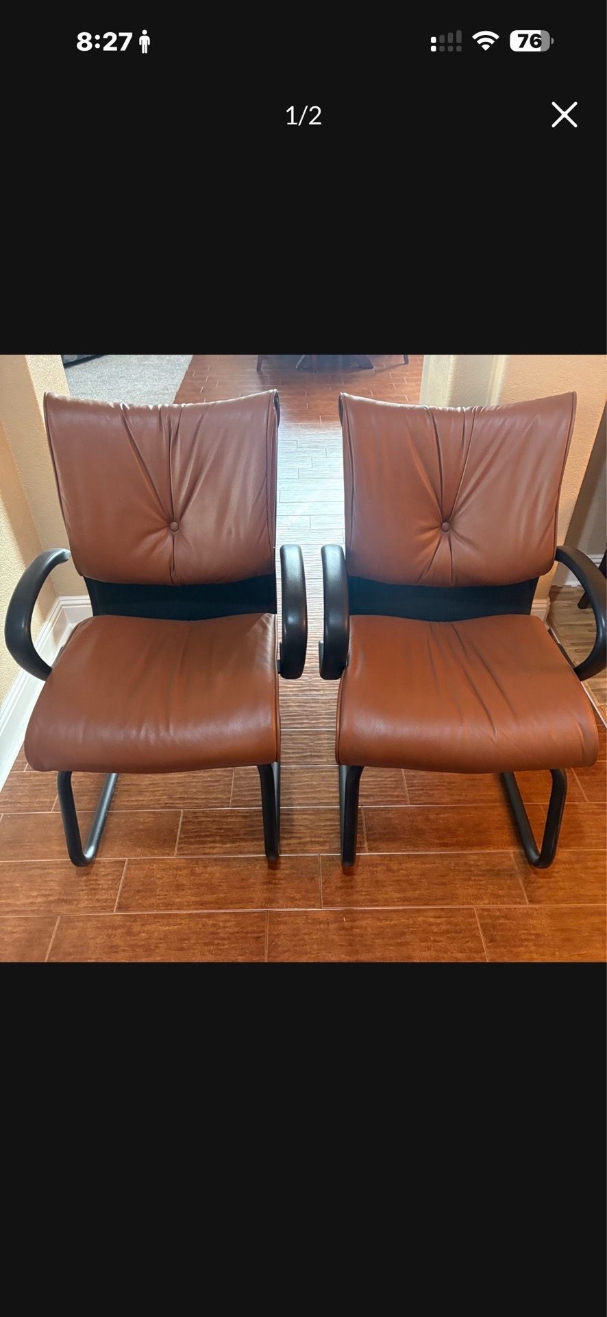 Set of two leather chairs