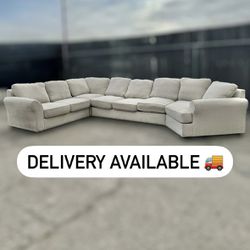 Ashley Furniture Large Beige 4 Piece Sectional Couch Sofa with Cuddler - 🚚 DELIVERY AVAILABLE 