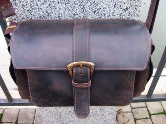 Beauty large handmade new crazy horse purse crossbody thick leather genuine leather