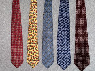 5 Designer Silk Ties 2 Zegna, Brooks Bros, Vintage NWT Polo, Hermes *See Notes