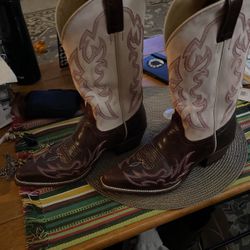 Ladies Shyanne Brown/pink Boots Sz 8.5m