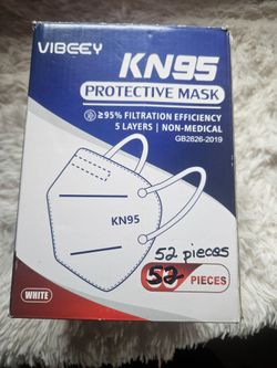New KN95 Face Masks - 52 Count
52 mascarillas KN95 Nuevas empaquetadas individualmente