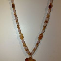 Carnelian Pendant, Sterling Findings and Carnelian Chip Necklace, 20 Inch Gemstone Pendant Necklace, For Her, Love