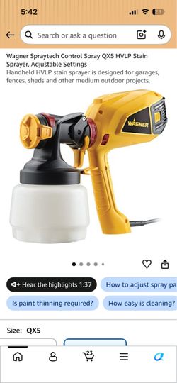 Wagner Control Spray QX5 HVLP Stain Sprayer