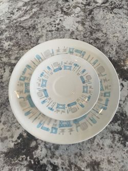 Blue Heaven Plates Royal China MCM Vintage Dishes 
