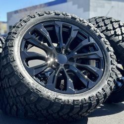 22" NEW Wheels Rims Tires Chevy Silverado 1500 Tahoe Suburban GMC Sierra Chevrolet Cadillac Escalade Yukon Denali Avalanche 285/45R22 33” TPMS