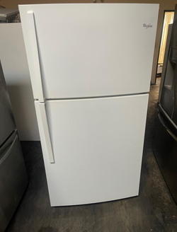 Whirlpool Top Freezer Fridge – White, Glass Shelves, Clean