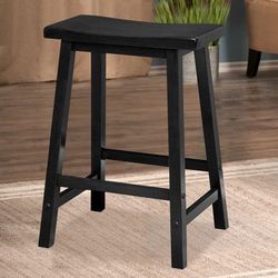 Winsome Wood Satori Saddle Seat Counter Stool, 24", Black