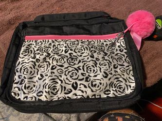 Gregg Gift Company black and white floral rose accessory bag with pink accents    Up to $25 NOW $13