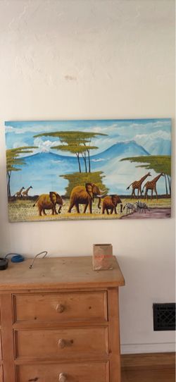 African Safari Canvas Painting (hand painted in Kenya)