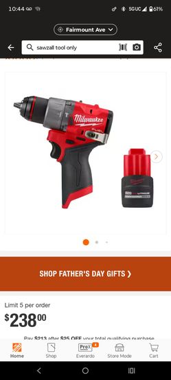 New M12 FUEL 12V Lithium-Ion Brushless Cordless 1/2 in. Hammer Drill w/ High Output 2.5Ah Battery