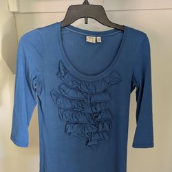 Women's Royal Blue Esprit 3/4 Sleeve Shirt Size XS