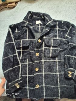 Navy Plaid Wool-Blend Shacket