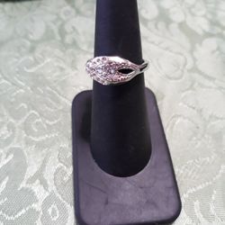 Sterling Silver Cz Ring Sz 6